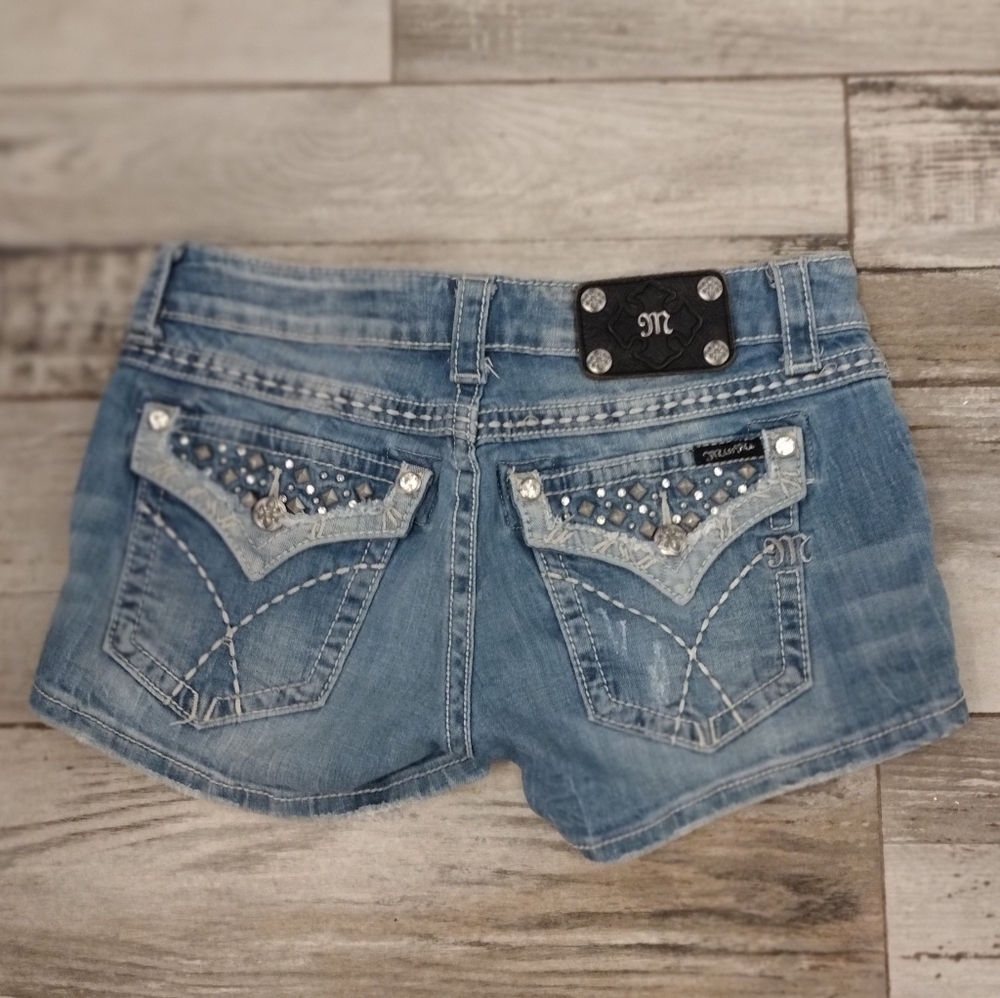 Miss Me Light Blue Denim Shorts
